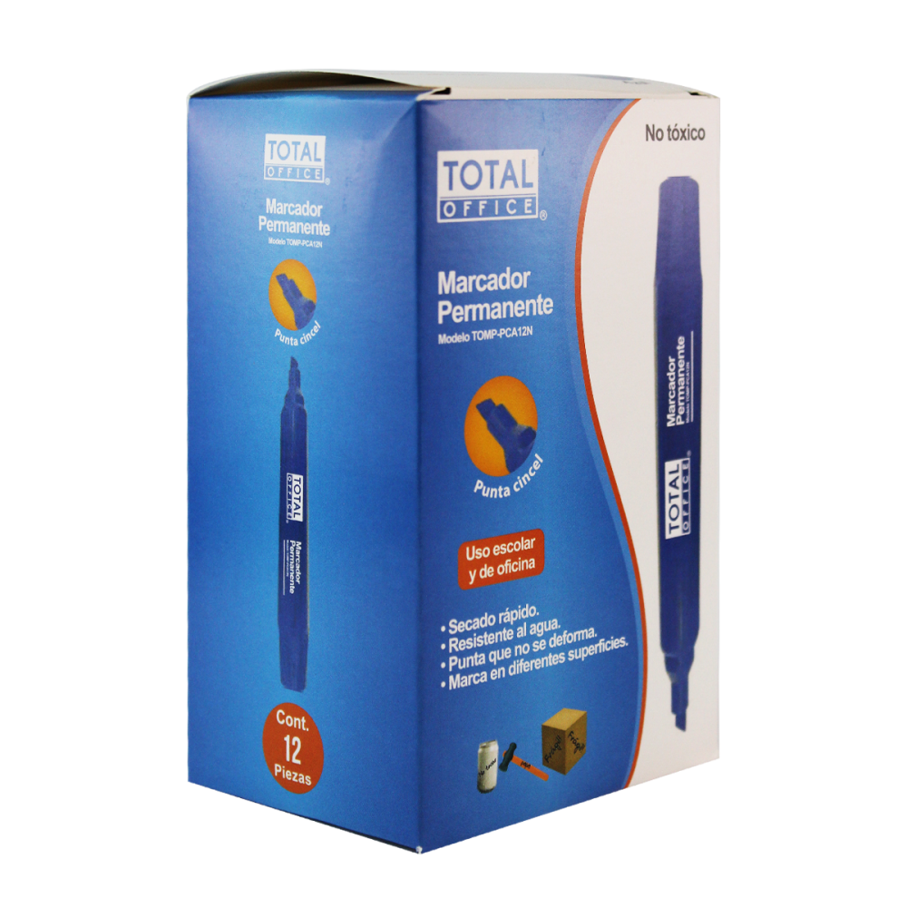 MARCADOR PERMANENTE A AZUL P.C. TOTAL OFFICE C/12 TOMP-PCA12N (L) MARCADOR PERMANENTE A AZUL P.C. TOTAL OFFICE C/12 TOMP-PCA12N (L)