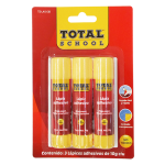 LAPIZ ADHESIVO BLANCO 10 GRS C/3 TOTAL SCHOOL BLISTER LA10-3B