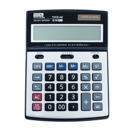 CALCULADORA 12 DíG. DE ESCRITORIO ELECTR. DUAL AJUSTABLE TOTAL OFFICE TOCE-AE
