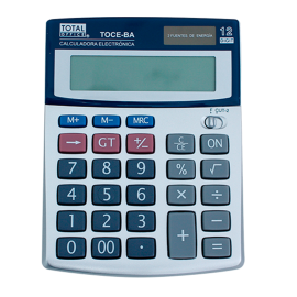 CALCULADORA 12 DIG. DE ESCRITORIO  ELECTRONICA BASICA TOTAL OFFICE TOCE-BA (L)