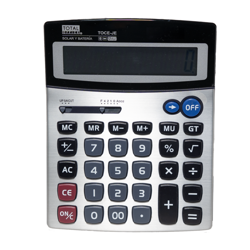 CALCULADORA 12 DIG. ELECTR. DUAL JUMBO TOTAL OFFICE TOCE-JE