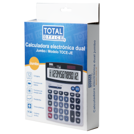 CALCULADORA 12 DIG. ELECTR. DUAL JUMBO TOTAL OFFICE TOCE-JE