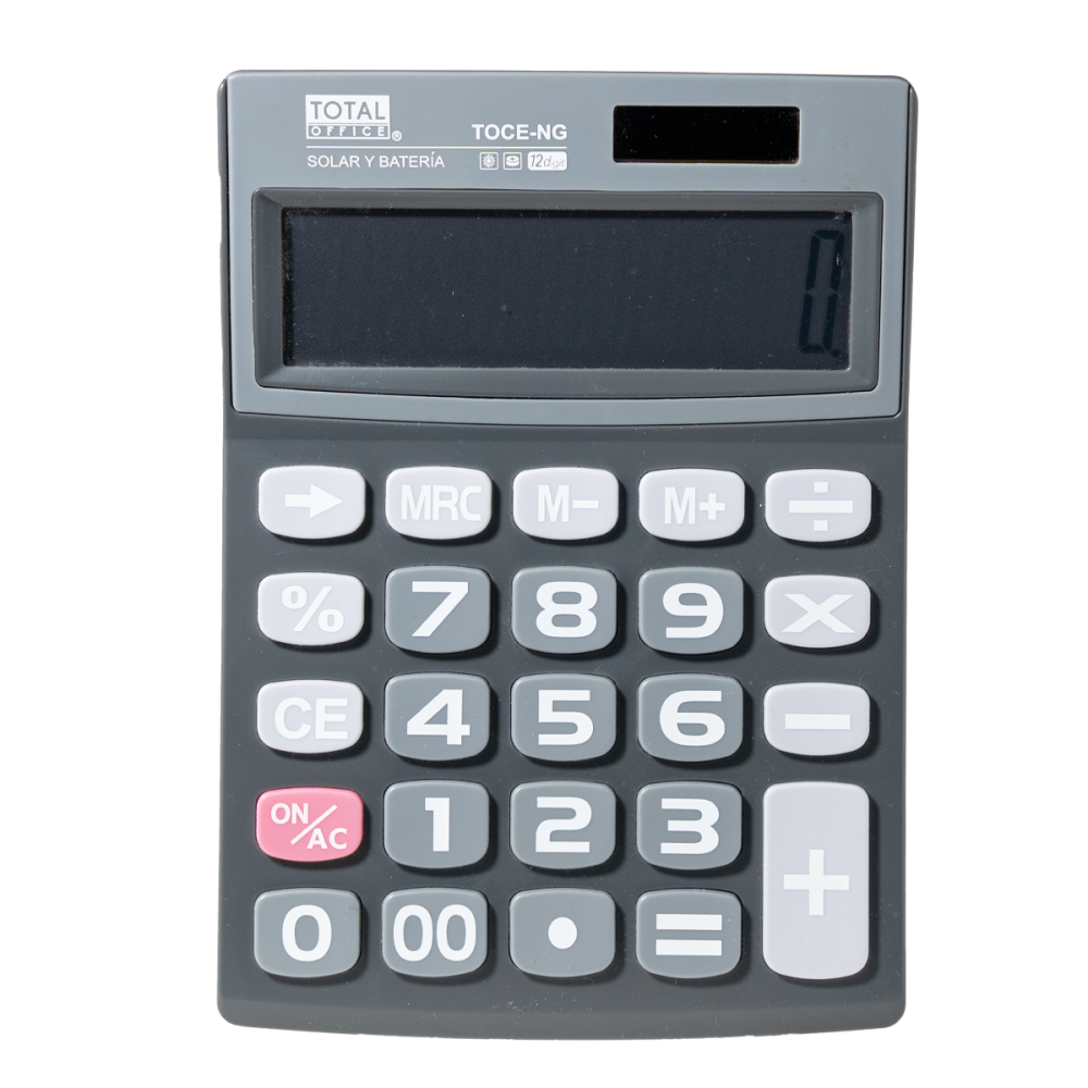 CALCULADORA 12 DIG. DUAL AJUSTABLE NUM. GRANDES TOTAL OFFICE TOCE-NG