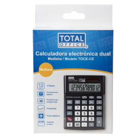 CALCULADORA 12 DIG. ELECTR. DUAL MEDIANA TOTAL OFFICE TOCE-CE