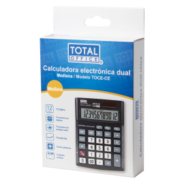 CALCULADORA 12 DIG. ELECTR. DUAL MEDIANA TOTAL OFFICE TOCE-CE