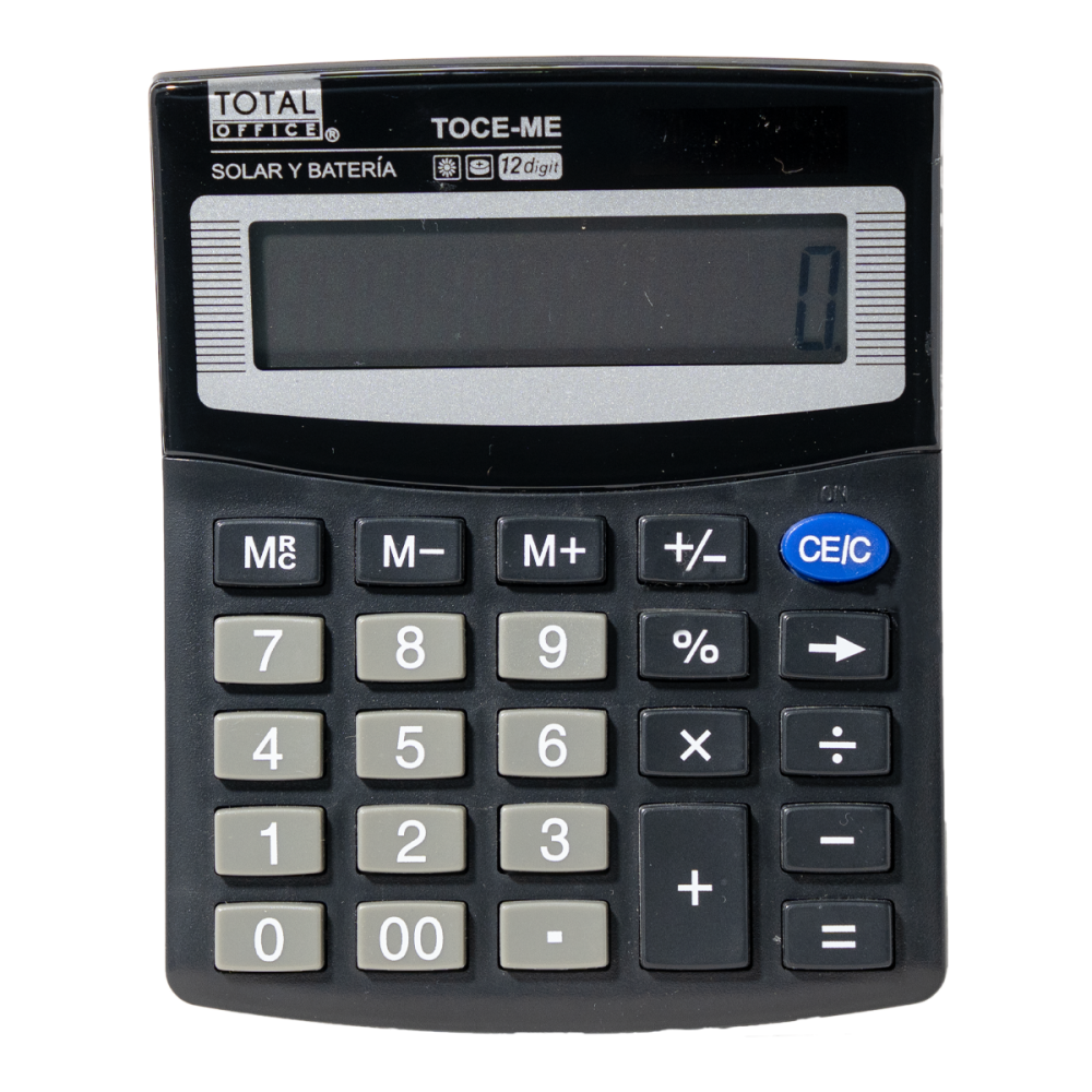 CALCULADORA 12 DIG. ELECTR. DUAL CHICA TOTAL OFFICE TOCE-ME