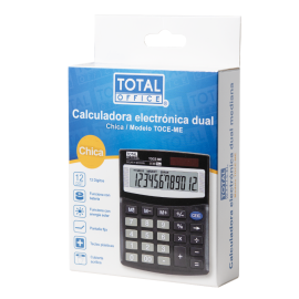CALCULADORA 12 DIG. ELECTR. DUAL CHICA TOTAL OFFICE TOCE-ME