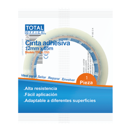 CINTA ADHESIVA TOTAL OFFICE 12MM X 65M TOCA-1265