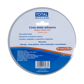 CINTA DOBLE ADHESIVO TOTAL OFFICE 18MM X 33M TOCDA-1833