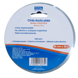 CINTA DUCTO PLATA TOTAL OFFICE 48MM X 10M TOCDP-4810