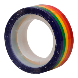 CINTA ADHESIVA MULTICOLOR TOTAL OFFICE 15MM X 10M TOCAM-1510