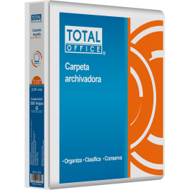 CARPETA DE ARGOLLA VINIL 1 1/2 O CARTA BLANCO TOTAL OFFICE TOCAO-0112 (L)