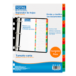 SEPARADORES CON IMPRESION PLASTICO A-Z TOTAL OFFICE PC 