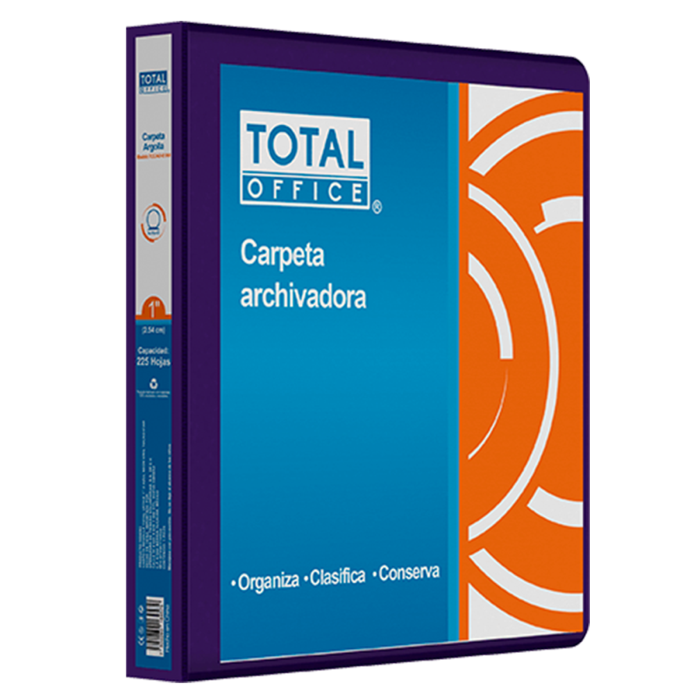 CARPETA ARGOLLA 1 O MORADO NEÓN VINIL TOTAL OFFICE