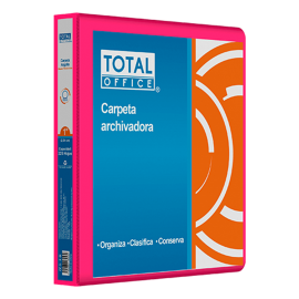 CARPETA ARGOLLA 1 O ROSA NEÓN VINIL TOTAL OFFICE