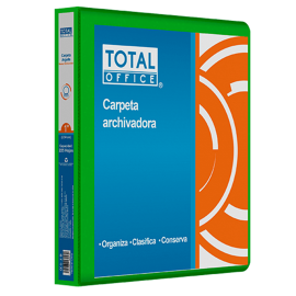 CARPETA ARGOLLA 1 O VERDE NEÓN VINIL TOTAL OFFICE