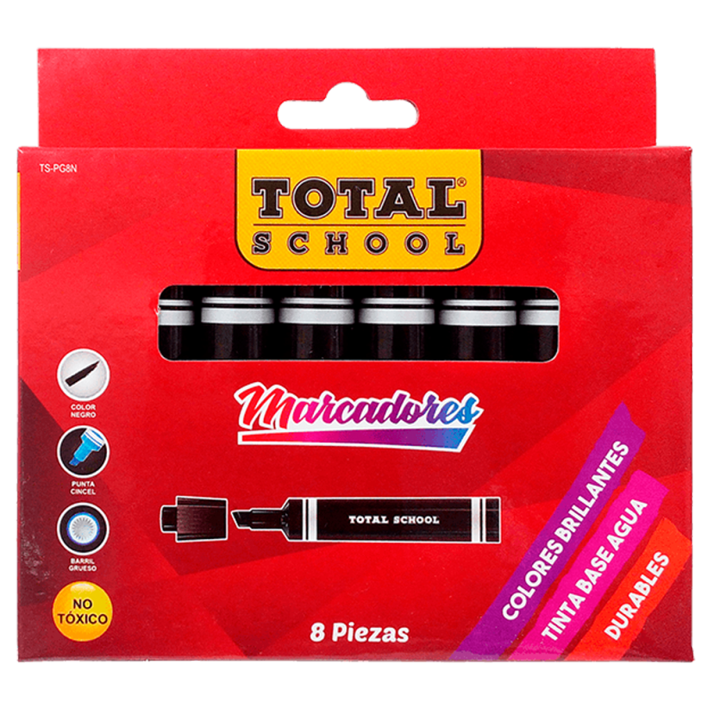 PLUMON GRUESO NEGRO C/8 TOTAL SCHOOL CAJA TS-PG8N PLUMON GRUESO NEGRO C/8 TOTAL SCHOOL CAJA TS-PG8N