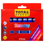 PLUMON GRUESO AZUL C/8 TOTAL SCHOOL CAJA TS-PG8A