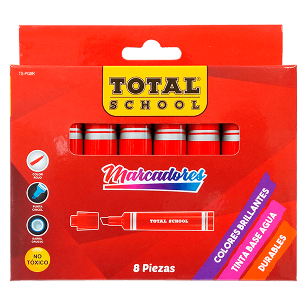 PLUMON GRUESO ROJO C/8 TOTAL SCHOOL CAJA TS-PG8R PLUMON GRUESO ROJO C/8 TOTAL SCHOOL CAJA TS-PG8R