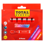 PLUMON GRUESO ROJO C/8 TOTAL SCHOOL CAJA TS-PG8R