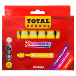 PLUMON GRUESO AMARILLO C/8 TOTAL SCHOOL CAJA TS-PG8AM