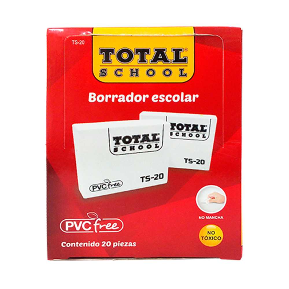 BORRADOR ESCOLAR BLANCO C/20 TOTAL SCHOOL CAJA TS-20