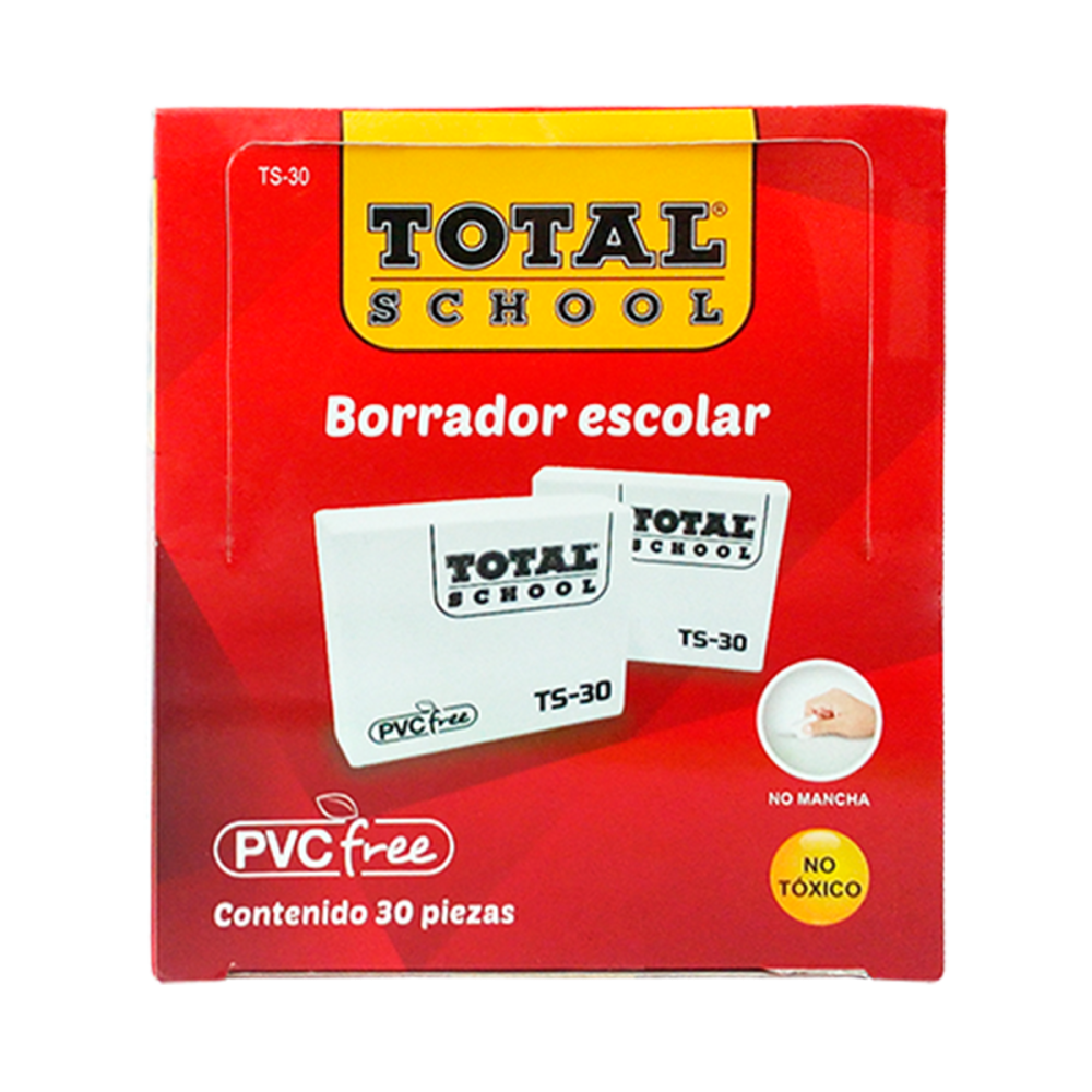 BORRADOR ESCOLAR BLANCO C/30 TOTAL SCHOOL CAJA TS-30
