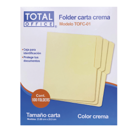 FOLDER CARTA CREMA TOTAL OFFICE TOFC-01 (L)