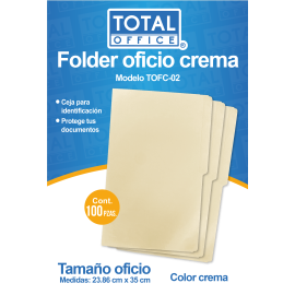 FOLDER OFICIO CREMA TOTAL OFFICE TOFC-02