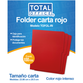 FOLDER CARTA INTENSO ROJO TOTAL OFFICE TOFOL-RI