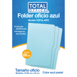 FOLDER OFICIO PASTEL AZUL TOFOL-APO