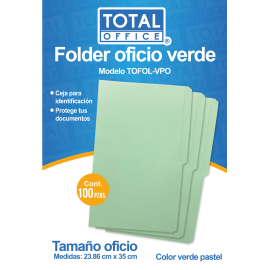 FOLDER OFICIO PASTEL VERDE TOFOL-VPO