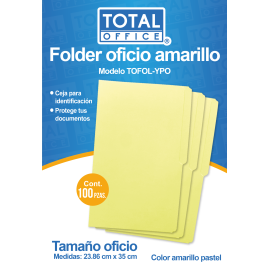 FOLDER OFICIO PASTEL AMARILLO TOFOL-YPO