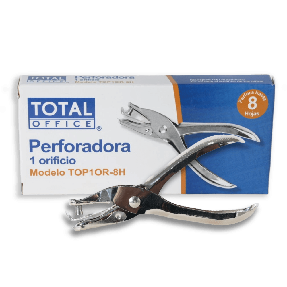PERFORADORA 1 ORIFICIO 8 HOJAS TOTAL OFFICE TOP1OR-8H