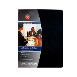 PASTA P/ENGARGOLAR CARTA SOLIDO NEGRO C/50 GBC PAQ P3539 ACCO