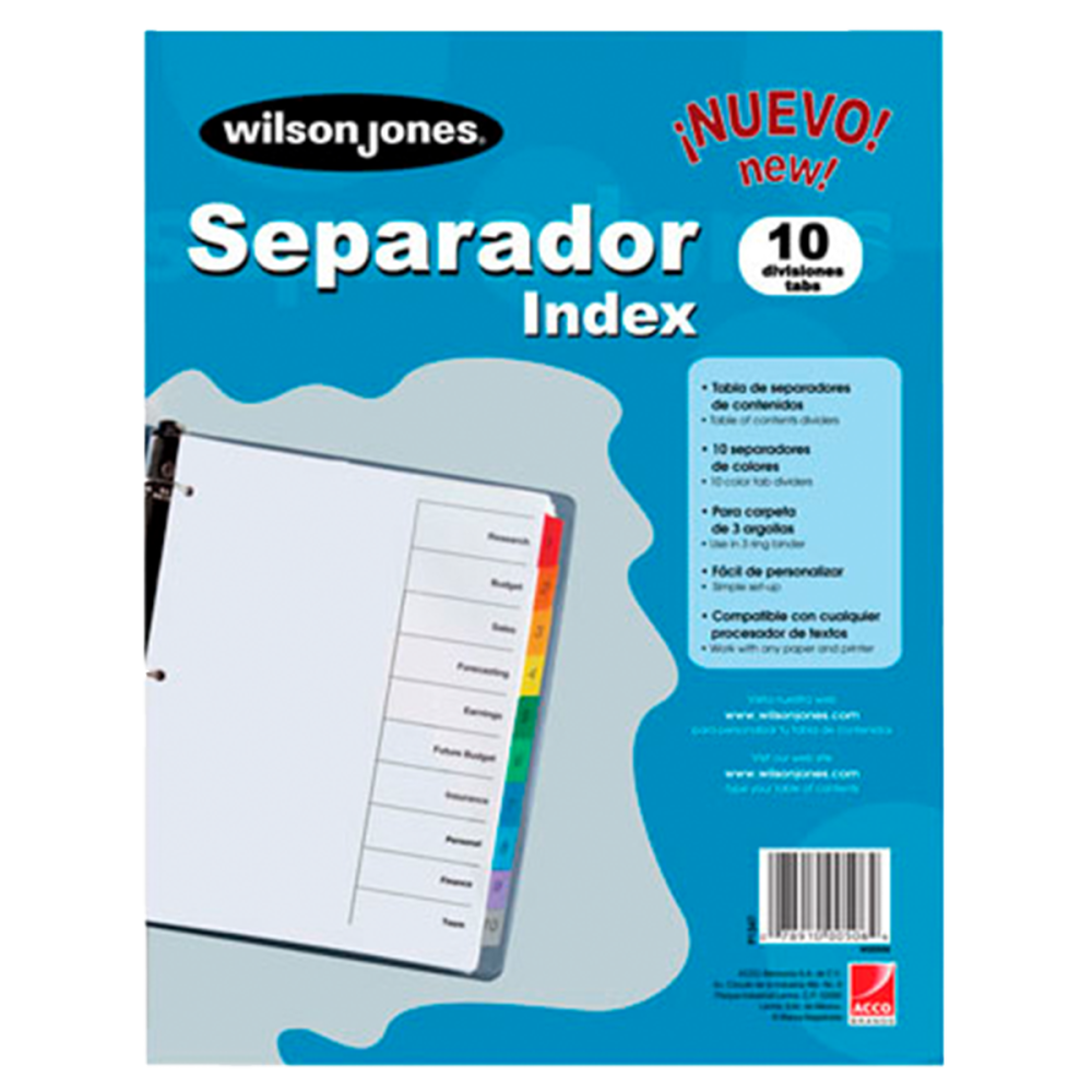 SEPARADOR C/10 INDEX WILSON J. ACCO P1347