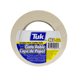 CINTA DOBLE CAPA  DE PAPEL 48MM X 33MTS TUK BOLSA 420305