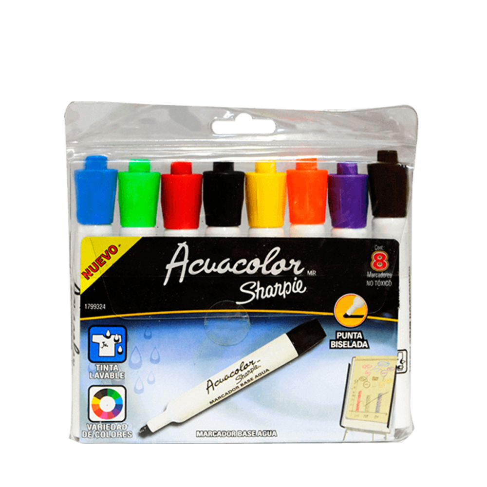 PLUMON GRUESO C/8 ACUACOLOR BLISTER 1799324 NEWELL