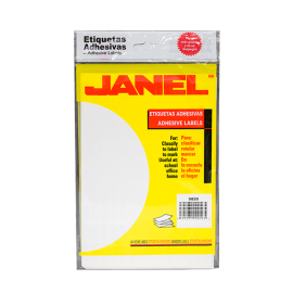 ETIQUETA ADHESIVA CLASICA BLANCA #4 8 X 20 MM JANEL BOLSA 1000820100