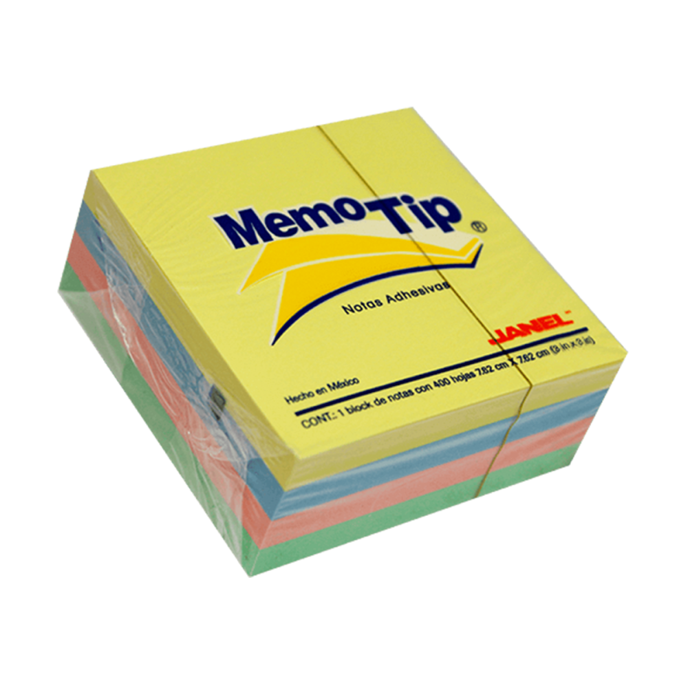 NOTA ADHESIVA 3 X 3 MEMO TIP CUBO PASTEL #54  400H