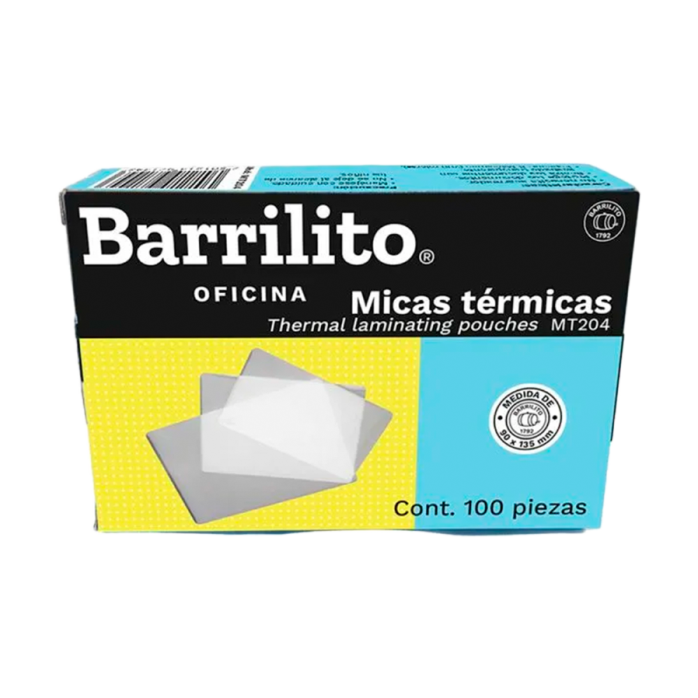MICA TERMICA 90X135 MM BARRILITO C/100 MT204