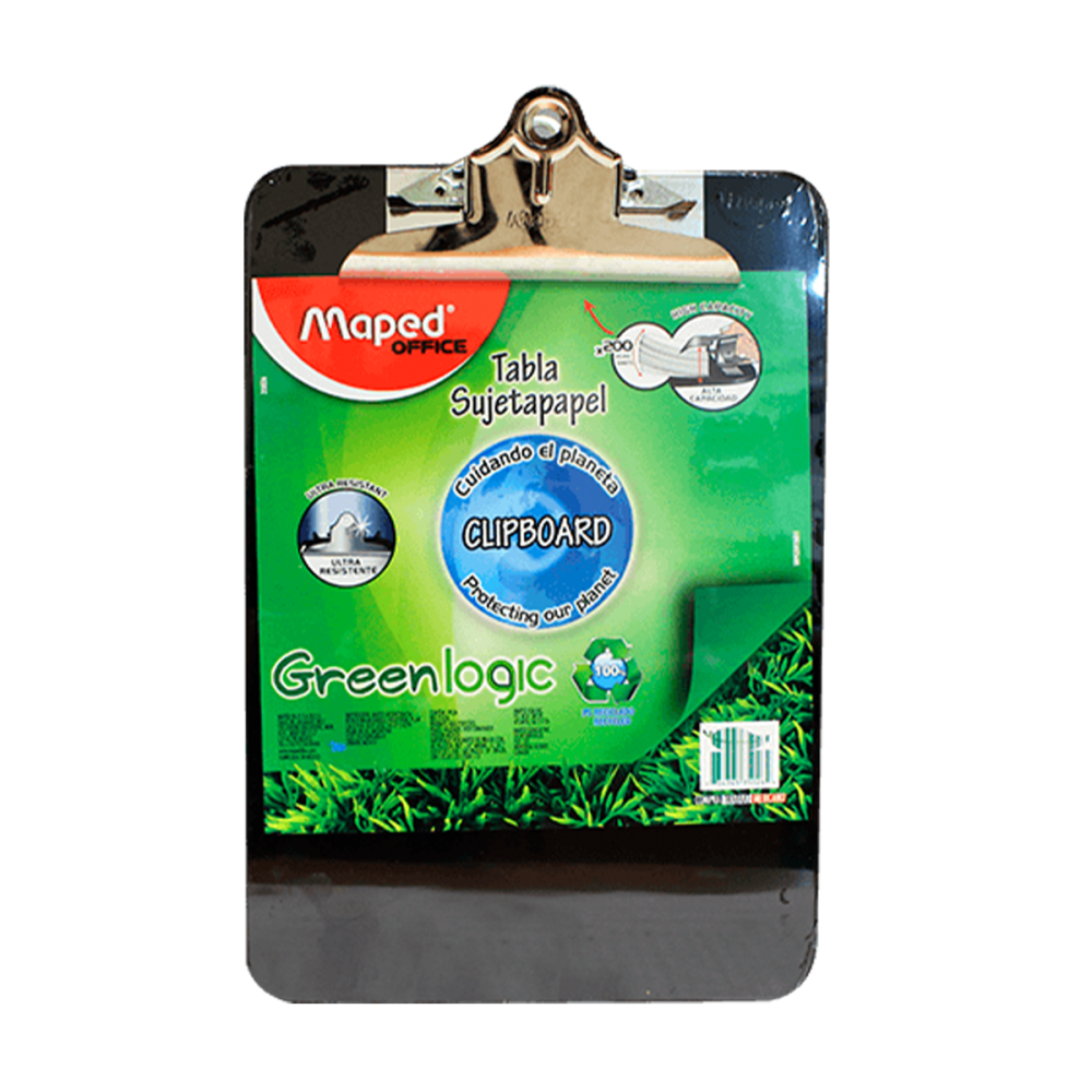 TABLA AGARRAPAPEL CARTA PLASTICO NEGRO MAPED 35026