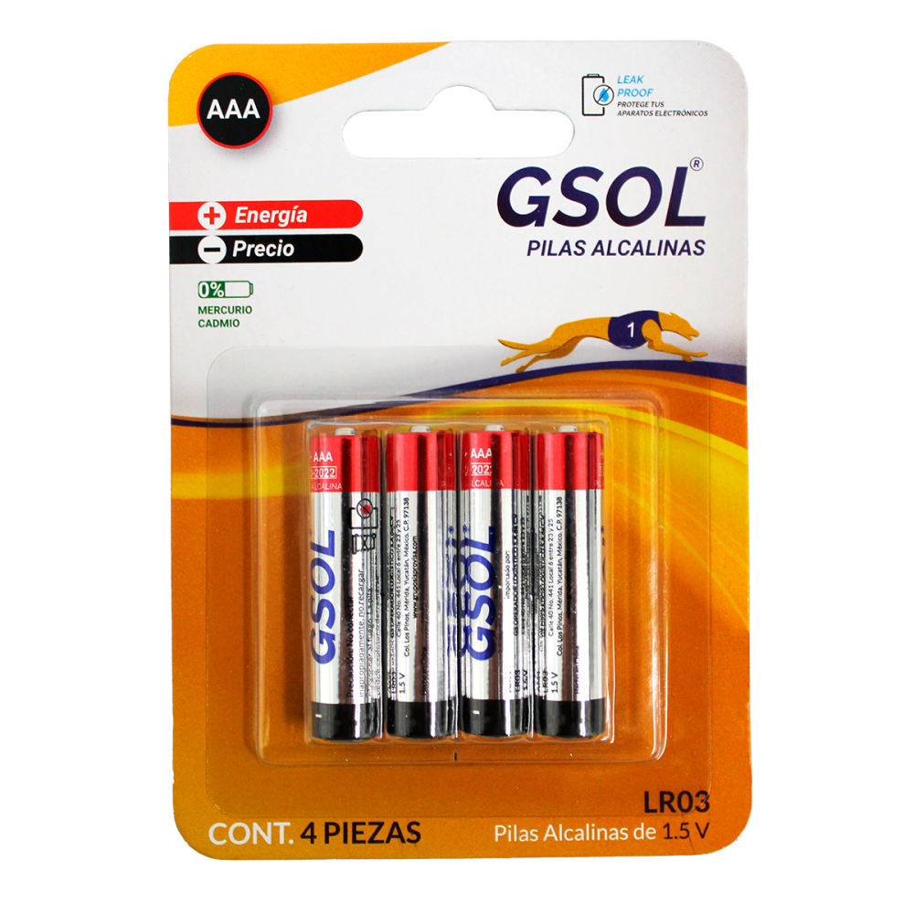 PILA ALCALINA AAA C/4 GSOL 1101 (L)