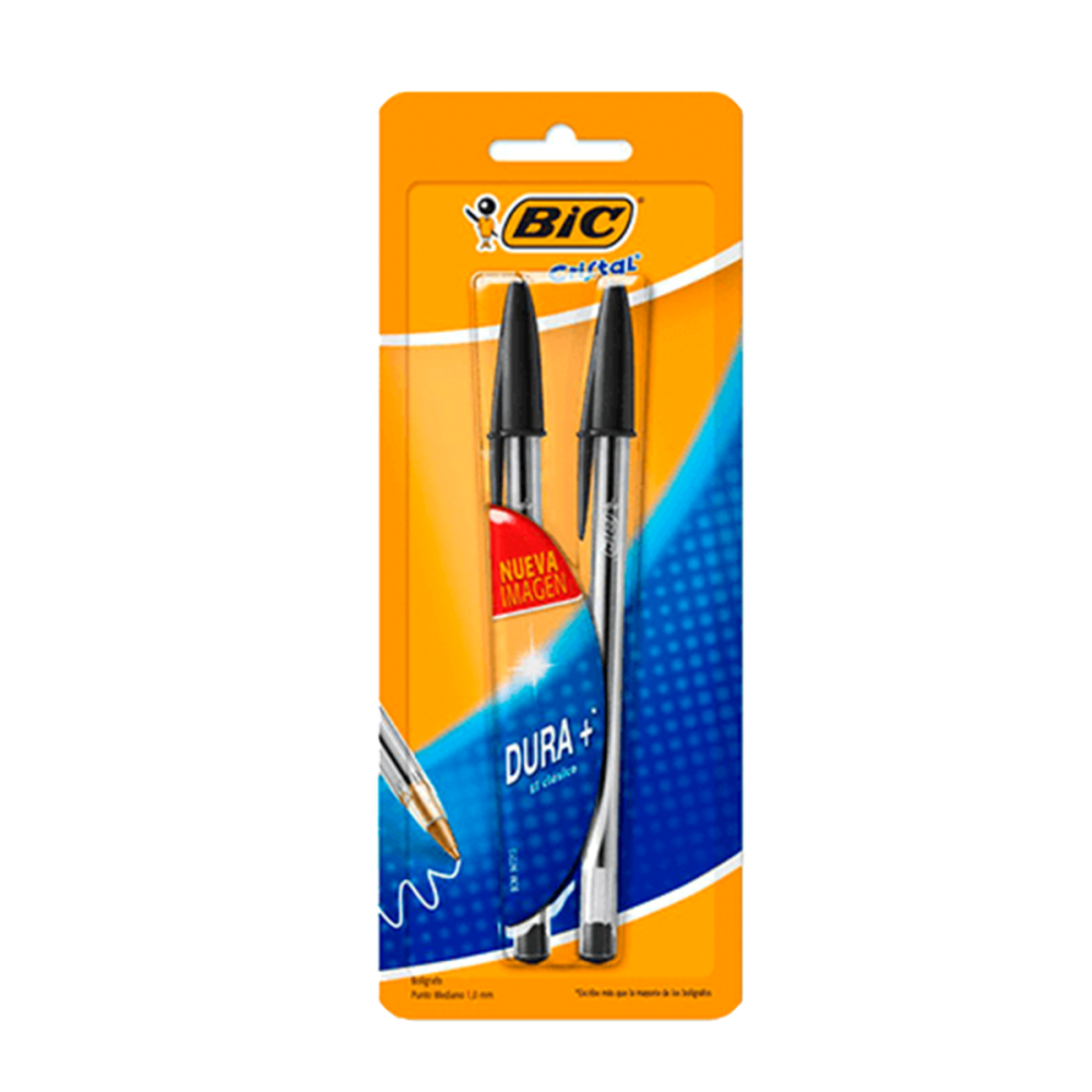 BOLIGRAFO PM NEGRO C/2 DURA MAS BLISTER 949938 BIC