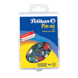 CHINCHETA DE PLASTICO ( PINES ) COLORES C/100 PELIKAN 1210000