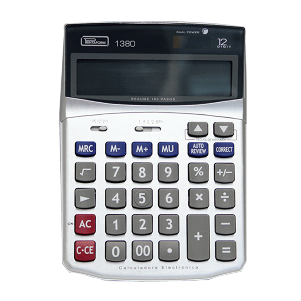 CALCULADORA ESCRITORIO PLATA 12 DIG PRINTAFORM CAJA 1380