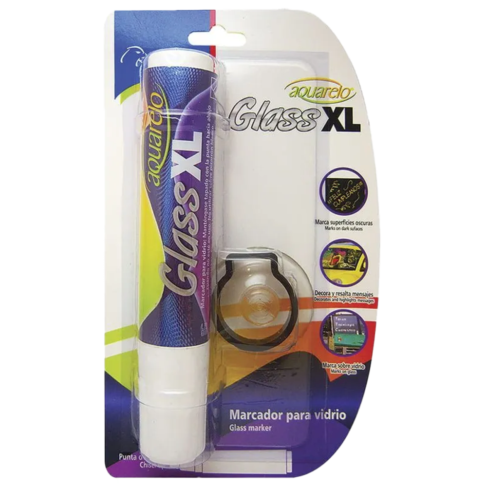 MARCADOR P/VIDRIO AQUARELO BLANCO GLASS XL BLISTER 301.22125BL AZOR
