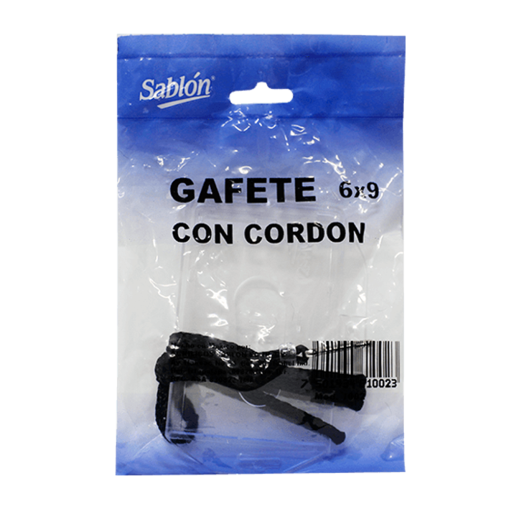GAFETE C/CORDON PLASTICO 6 X 9 CM SABLON PC 306.1002 AZOR