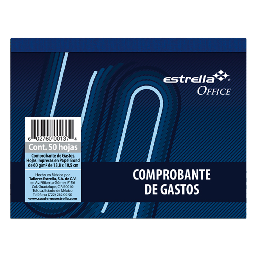 BLOCK COMPROBANTE DE GASTOS C/50 HJS. MOD 137 ESTRELLA