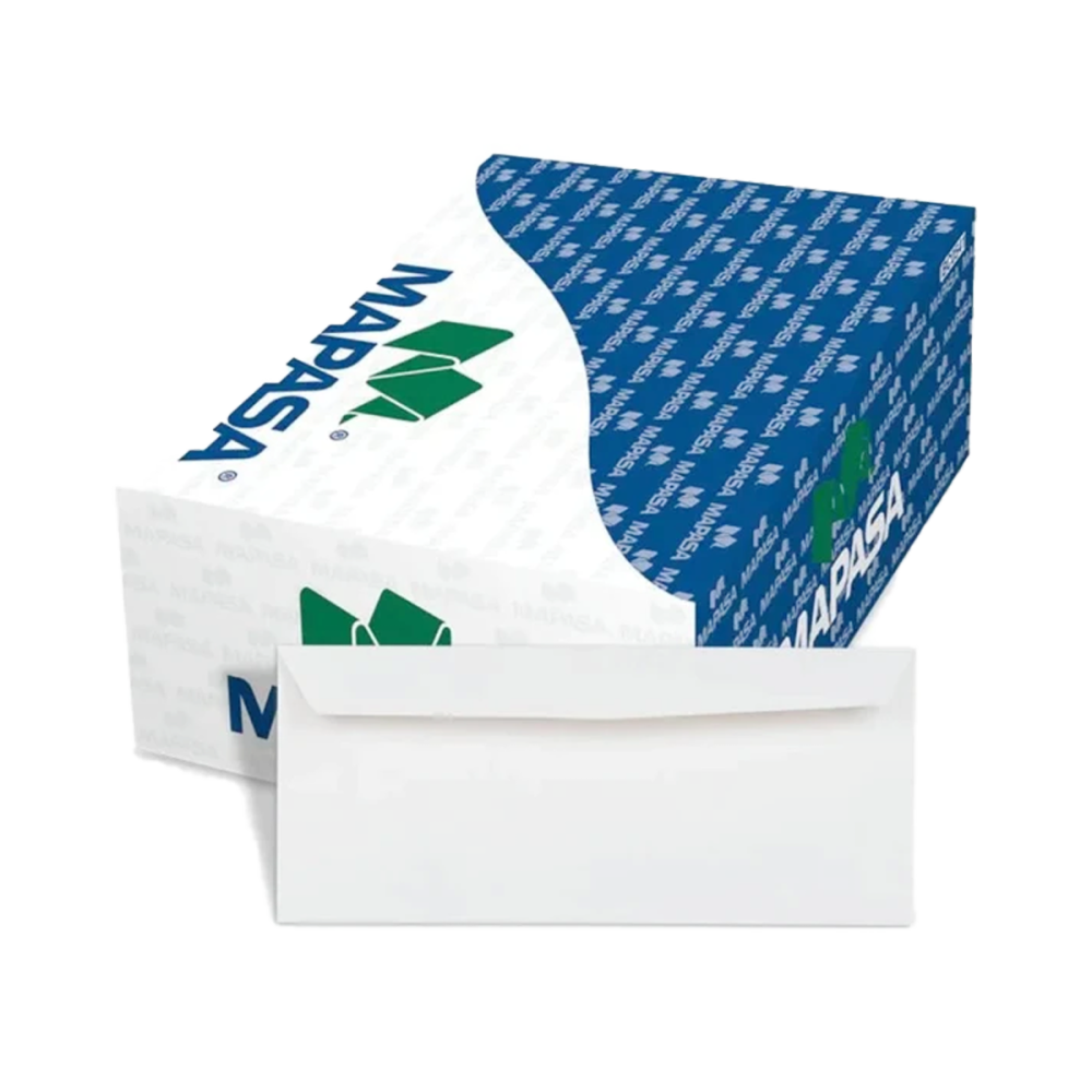 SOBRE BLANCO T/OFICIO 10.5X24 CM 90 GR 60 KG SOLAPA ENG. MAPASA HA0045 (L)